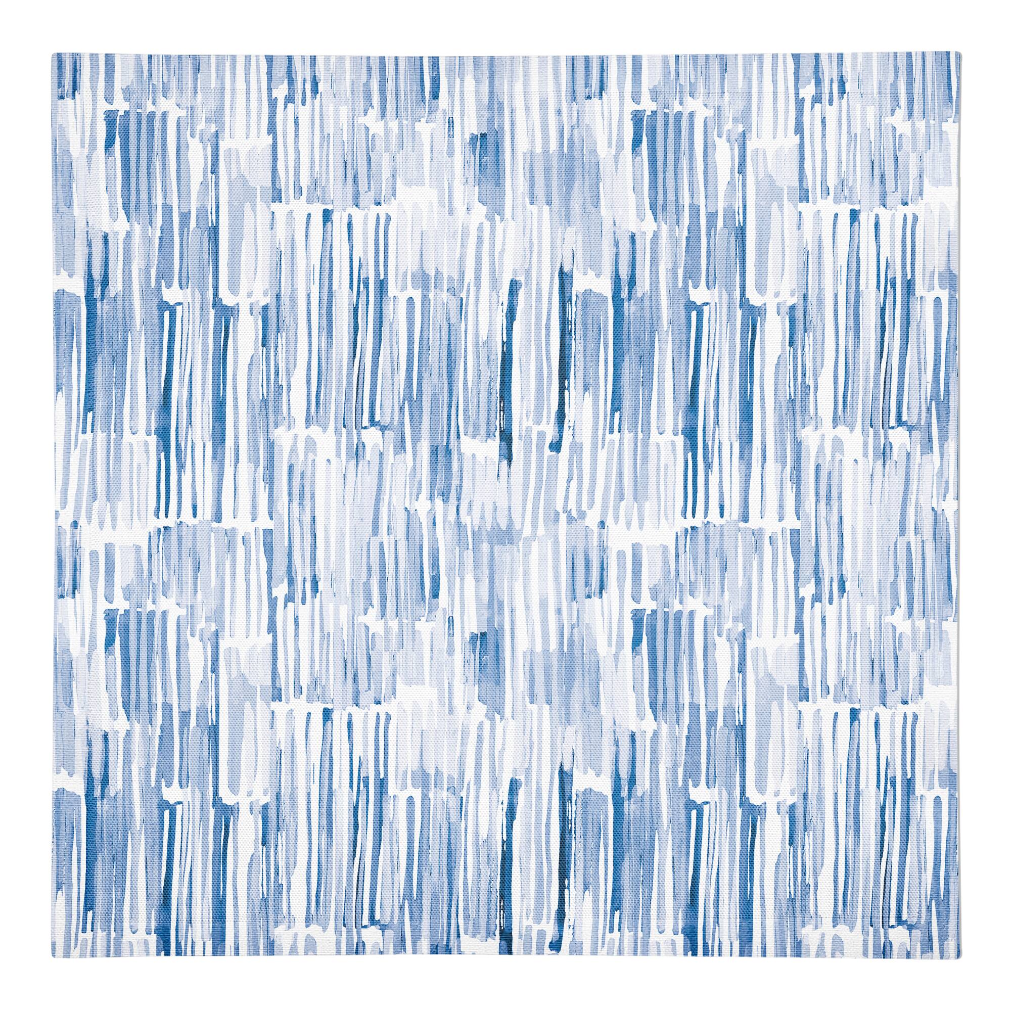 Blue Watercolor Hatch Pattern Cotton Twill Napkin